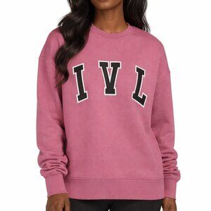 IVL Collective Oversized Crew Neck Sweatshirt Pink Rose Medium